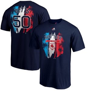 HighQuality Boston Red Sox #50 Mookie Betts Majestic 2019 Spring Training Name & Number T Shirt Navy