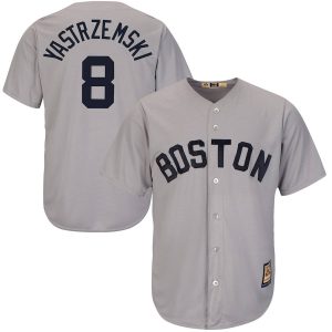 HighQuality Boston Red Sox #8 Carl Yastrzemski Majestic Cool Base Cooperstown Collection Player Jersey Gray