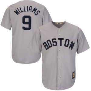 HighQuality Boston Red Sox #9 Ted Williams Majestic Cool Base Cooperstown Collection Player Jersey Gray