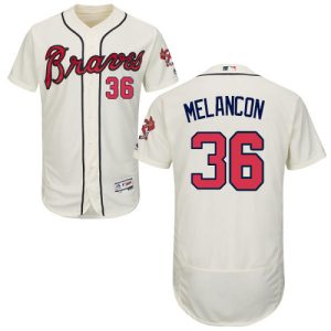 HighQuality Braves #36 Mark Melancon Cream Flexbase Authentic Collection Stitched MLB Jersey