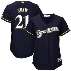 HighQuality Brewers #21 Travis Shaw Navy Blue Alternate Women's Stitched MLB Jersey Be among the first buyers Order now to enjoy top notch quality