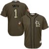 HighQuality Cardinals #1 Ozzie Smith Green Salute to Service Stitched MLB Jersey