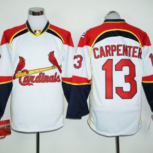HighQuality Cardinals #13 Matt Carpenter White/Red Long Sleeve Stitched MLB Jersey