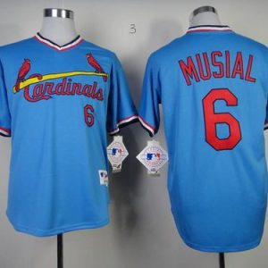 HighQuality Cardinals #6 Stan Musial Blue 1982 Turn Back The Clock Stitched MLB Jersey