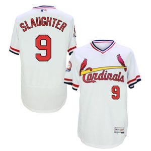 HighQuality Cardinals #9 Enos Slaughter White Flexbase Authentic Collection Cooperstown Stitched MLB Jersey