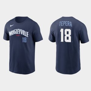HighQuality Chicago Cubs #18 Ryan Tepera Men's Nike 2021 City Connect Wordmark T Shirt    Navy Retailers boost your inventory Order now to meet customer demand