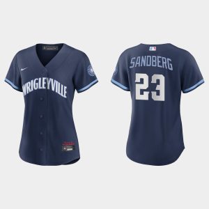 HighQuality Chicago Cubs #23 Ryne Sandberg Women's Nike 2021 City Connect Navy MLB Jersey Act fast Only a few left Secure yours today