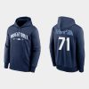 HighQuality Chicago Cubs #71 Keegan Thompson Men's 2021 City Connect Navy Therma Hoodie