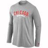 HighQuality Chicago Cubs Long Sleeve MLB T Shirt Grey
