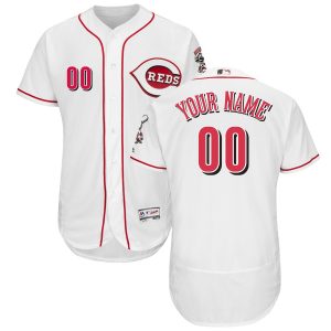 HighQuality Cincinnati Reds Majestic Home Flex Base Authentic Collection Custom Jersey White