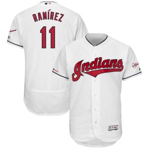 HighQuality Cleveland Guardians #11 Jose Ramirez Majestic Home 2019 All Star Game Patch Flex Base Player Jersey White