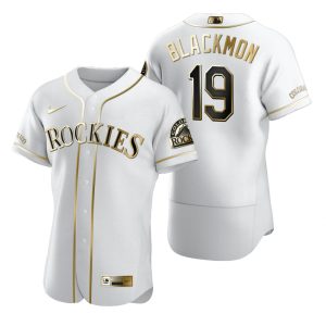 HighQuality Colorado Rockies #19 Charlie Blackmon White Nike Men's Authentic Golden Edition MLB Jersey