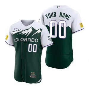 HighQuality Colorado Rockies Custom Green Men's MLB Nike Authentic 2022 City Connect Jersey