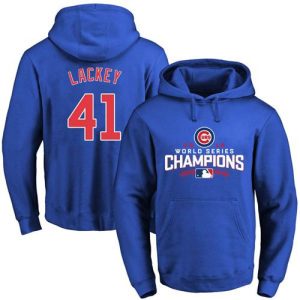 HighQuality Cubs #41 John Lackey Blue 2016 World Series Champions Pullover MLB Hoodie