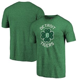HighQuality Detroit Tigers Majestic 2019 St. Patrick's Day Luck Tradition Tri Blend T Shirt Green