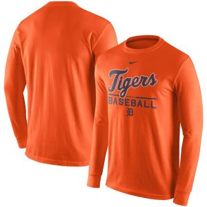 HighQuality Detroit Tigers Nike Practice Long Sleeve T Shirt Orange