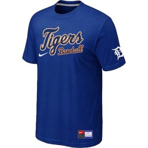 HighQuality Detroit Tigers Nike Short Sleeve Practice MLB T Shirt Blue