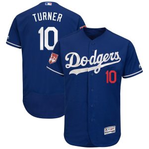 HighQuality Dodgers #10 Justin Turner Royal 2019 Spring Training Flex Base Stitched MLB Jersey