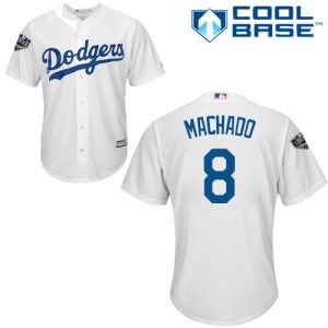 HighQuality Dodgers #8 Manny Machado White Cool Base 2018 World Series Stitched Youth MLB Jersey Retailers boost your inventory Order now to meet customer demand