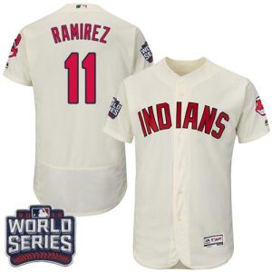 HighQuality Guardians #11 Jose Ramirez Cream Flexbase Authentic Collection 2016 World Series Bound Stitched MLB Jersey