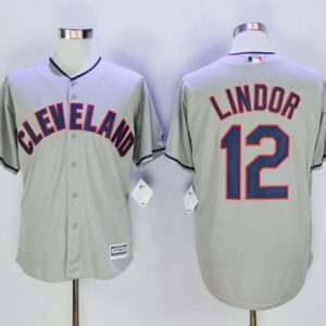 HighQuality Guardians #12 Francisco Lindor Grey New Cool Base Stitched MLB Jersey