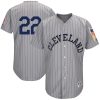 HighQuality Guardians #22 Jason Kipnis Gray 1917 Turn Back the Clock Authentic Stitched MLB Jersey