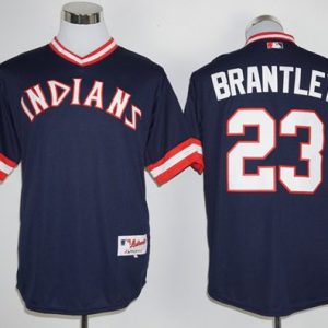HighQuality Guardians #23 Michael Brantley Navy Blue 1976 Turn Back The Clock Stitched MLB Jersey