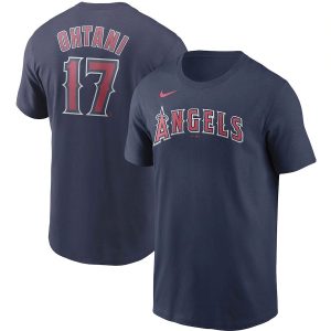 HighQuality Los Angeles Angels #17 Shohei Ohtani Nike Name & Number T Shirt Navy Be among the first buyers Order now to enjoy top notch quality
