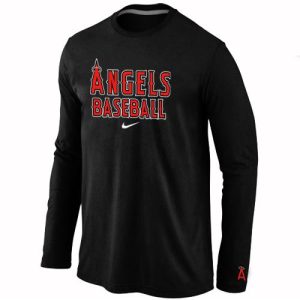 HighQuality Los Angeles Angels Long Sleeve MLB T Shirt Black
