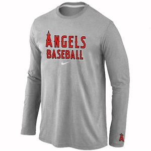 HighQuality Los Angeles Angels Long Sleeve MLB T Shirt Grey
