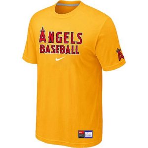 HighQuality Los Angeles Angels Nike Short Sleeve Practice MLB T Shirt Yellow