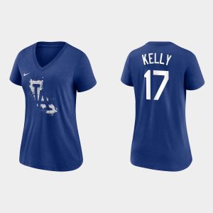 HighQuality Los Angeles Dodgers #17 Joe Kelly Women's 2021 City Connect Tri Blend Royal T Shirt Act fast Only a few left Secure yours today