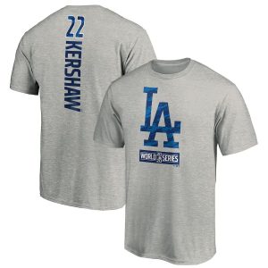 HighQuality Los Angeles Dodgers #22 Clayton Kershaw 2020 World Series Bound Name & Number T Shirt Gray Limited stock Order now to show your love for your team