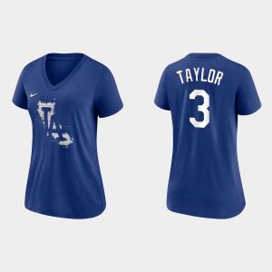 HighQuality Los Angeles Dodgers #3 Chris Taylor Women's 2021 City Connect Tri Blend Royal T Shirt Hurry Exclusive offer Place your order immediately for a great jersey
