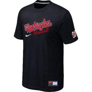 HighQuality MLB Washington Nationals Black Nike Short Sleeve Practice T Shirt