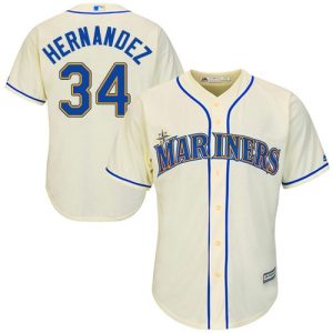 HighQuality Mariners #34 Felix Hernandez Cream Cool Base Stitched Youth MLB Jersey Retailers boost your inventory Order now to meet customer demand