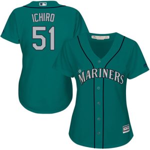 HighQuality Mariners #51 Ichiro Suzuki Green Alternate Women's Stitched MLB Jersey Act fast Only a few left Secure yours today