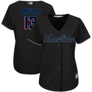 HighQuality Marlins #13 Starlin Castro Black Alternate Women's Stitched MLB Jersey Sports fans this is your chance Order soon to be part of the action
