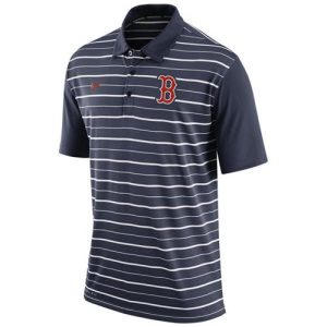HighQuality Men's Boston Red Sox Nike Navy Dri FIT Stripe Polo