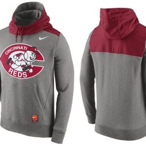 HighQuality Men's Cincinnati Reds Nike Gray Cooperstown Collection Hybrid Pullover Hoodie