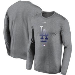 HighQuality Men's Los Angeles Dodgers Nike Charcoal Authentic Collection Legend Performance Long Sleeve T Shirt With high demand Don't miss out Order now to wear your team colors