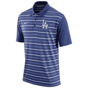 HighQuality Men's Los Angeles Dodgers Nike Royal Dri FIT Stripe Polo