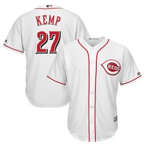 HighQuality Men's Reds #27 Matt Kemp Majestic White Home Official Cool Base Player Jersey