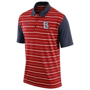 HighQuality Men's St.Louis Cardinals Nike Red Dri FIT Stripe Polo