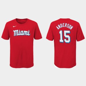 HighQuality Miami Marlins #15 Brian Anderson Youth Nike 2021 City Connect Wordmark T Shirt Red With high demand Don't miss out Order now to wear your team colors