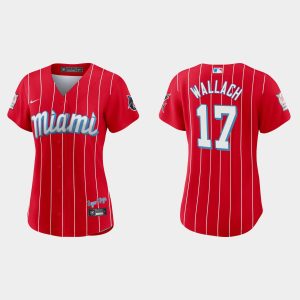 HighQuality Miami Marlins #17 Chad Wallach Women's Nike 2021 City Connect Authentic MLB Jersey Red For a short time available Grab yours quickly to own a team jersey