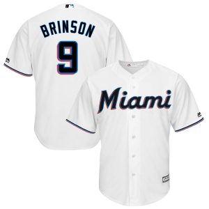 HighQuality Miami Marlins #9 Lewis Brinson Majestic Home 2019 Cool Base Player Jersey White