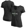 HighQuality Miami Marlins Majestic Women's Forever Lucky V Neck T Shirt Black