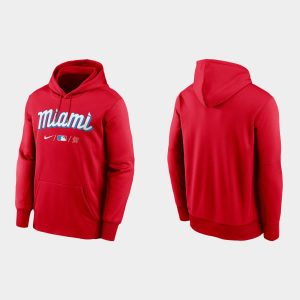 HighQuality Miami Marlins Men's Nike 2021 City Connect Therma Hoodie Red