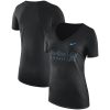 HighQuality Miami Marlins Nike Women's Practice Tri Blend V Neck T Shirt Black